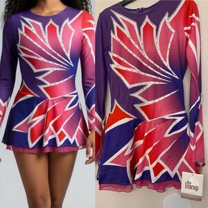 The Line up custom solo dance ice skating pom dress costume rhinestoned MA adult